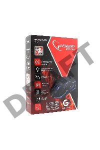 Мышь Gembird MG-510 USB {Мышь игровая, 5кнопок+колесо-кнопка, 3200DPI, 1000 Гц, подсветка, программное обеспечение для создания макросов}