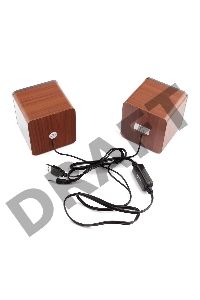 Акустич. система 2.0 Gembird SPK-206, МДФ, коричневый, 5 Вт, регулятор громкости, USB-питание