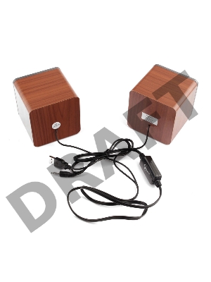 Акустич. система 2.0 Gembird SPK-206, МДФ, коричневый, 5 Вт, регулятор громкости, USB-питание