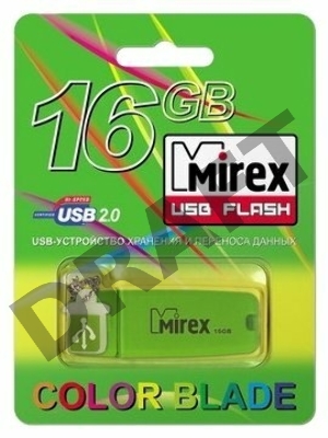 Флеш Диск 16GB Mirex Chromatic, USB 2.0, Зеленый