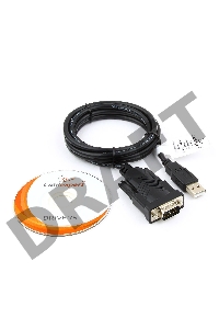 Конвертер USB->SERIAL Cablexpert UAS-DB9M-02 AM/DB9M, 1,5 м, PL2303TA, WinXP-Win8, черный, пакет