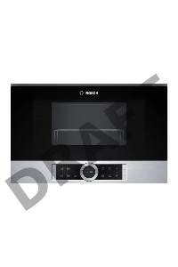 Встраиваемая микроволновая печь BOSCH BEL634GS1M Series 8, 60х38 см, функция гриль, нерж.