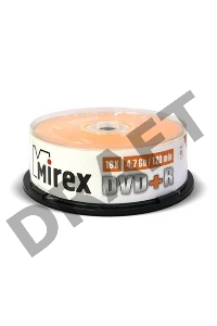 Диск DVD+R Mirex 4.7 Gb, 16x, Cake Box (25), (25/300)