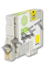 Картридж струйный Cactus CS-EPT0554 желтый для Epson Stylus RX520/Stylus Photo R240 (10ml)