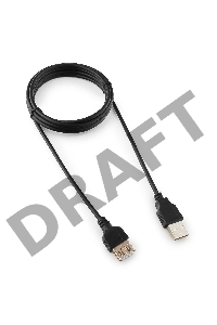 Кабель AM/AF USB2.0 1.8м удлинитель Gembird/Cablexpert CC-USB2-AMAF-6B USB 2.0, черный, пакет 