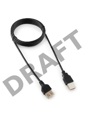 Кабель AM/AF USB2.0 1.8м удлинитель Gembird/Cablexpert CC-USB2-AMAF-6B USB 2.0, черный, пакет 