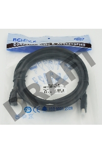 Кабель HDMI 3м, 19pin to 19pin, 1 угловой разъем, черный