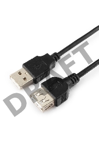 Кабель AM/AF USB2.0 1.8м удлинитель Gembird/Cablexpert CC-USB2-AMAF-6B USB 2.0, черный, пакет 