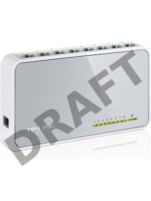 Коммутатор TP-Link SOHO   TL-SF1008D Коммутатор 8-port 10/100M mini Desktop Switch, 8 10/100M RJ45 ports, Plastic case