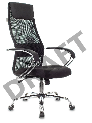 Кресло руководителя Бюрократ CH-607SL черный TW-01 Neo Black сетка/ткань с подголов. на колес. металл хром