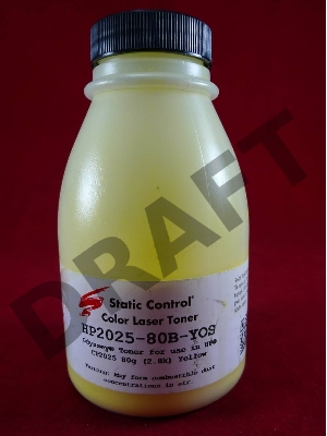 Тонер для принтера Static Control HP2025-80B-YOS желтый (флакон 80гр) для HP CP2020/2025/2320