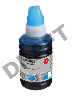 Чернила Cactus CS-GI490C голубой 100мл для Canon PIXMA G1400, G2400, G3400