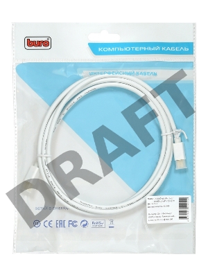 Кабель аудио-видео Buro 1.2v miniDisplayport (m)/miniDisplayport (m) 2м. Позолоченные контакты белый (BHP MDPP-2)