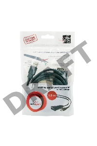 Конвертер USB->SERIAL Cablexpert UAS-DB9M-02 AM/DB9M, 1,5 м, PL2303TA, WinXP-Win8, черный, пакет