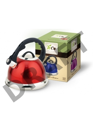 Чайник TECO 3,0 л. со свистком, TC-115, из нержавеющей стали, капсулированное дно    