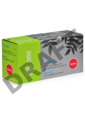 Тонер Картридж Cactus CS-TK590C голубой для FS-C2026MFP/C2126MFP/C2526MFP/C2626MFP/C5250DN (5000стр.