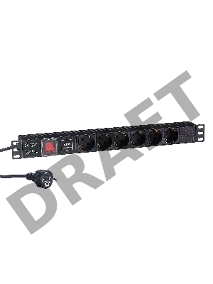 Блок розеток горизонтальный ExeGate EX293313RUS ServerPro PDU-19H608 Al-6S-EU2CU-SW-SPD1 (19