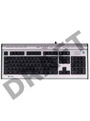 Клавиатура A4 KLS-7MUU серебристый/черный USB slim Multimedia