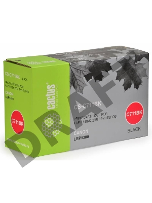 Тонер Картридж Cactus CS-C711BK черный для Canon LBP5300 (6000стр.)
