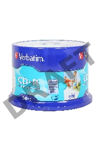 Диск CD-R Verbatim 700 Mb, 52x, Cake Box (50), DL+, Full Ink Printable (50/200)