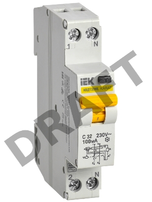 Дифференциальный автоматический выключатель IEK АВДТ32МL С32 100мА KARAT