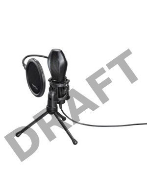 Микрофон проводной Hama Stream 2м черный