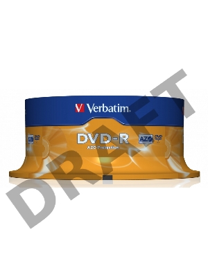 Диск DVD-R Verbatim 4.7Gb 16x Cake Box (25шт) (43522)