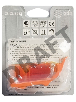 Картридж струйный Cactus CS-CLI521Y желтый для Canon Pixma MP540/ MP550/ MP620/ MP630; MX860,(8,2ml)