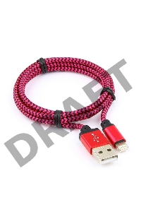 Кабель Gembird  USB 2.0 Cablexpert CC-ApUSB2pe1m, AM/Lightning 8P, 1м, нейлоновая оплетка, алюминиевые разъемы, фиолетовый, пакет