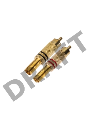 Разъем штекер RCA металл пайка ZN чёрный/красный GOLD PROCONNECT