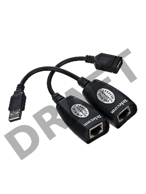 Адаптер-удлинитель USB-AMAF/RJ45, по витой паре до 45m , Telecom <TU824>