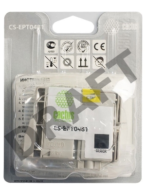 Картридж струйный Cactus CS-EPT0481 черный для Epson Photo R200 R220 R300 R320 (14,4ml)