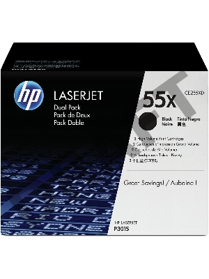 Тонер-картридж набор из 2 шт HP LaserJet CE255XD черный для LJ P3015(2 х 12500стр)