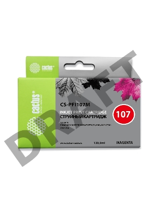 Картридж струйный Cactus CS-PFI107M пурпурный (130мл) для Canon IP iPF670/iPF680/iPF685/iPF770/iPF780/iPF785/