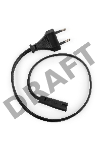 Кабель питания для ноутбуков, аудио/видео техники Gembird PC-184-VDE-0.5М, 0,5м, VDE, 2-pin, черный, пакет      