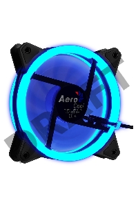 Вентилятор Aerocool REV Blue , 120x120x25мм, цвет светодиодов : синий, подсветка в виде двойного кольца, 3+4-Pin, 1200 об/мин, 41,3 CFM, 15,1 дБА