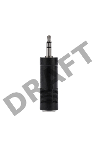 Переходник штекер стерео 3,5 мм - гнездо стерео 6,3 мм,  пластик  REXANT