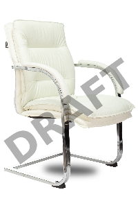 Кресло Бюрократ T-9927SL-LOW-V слоновая кость кожа низк.спин. полозья металл хром