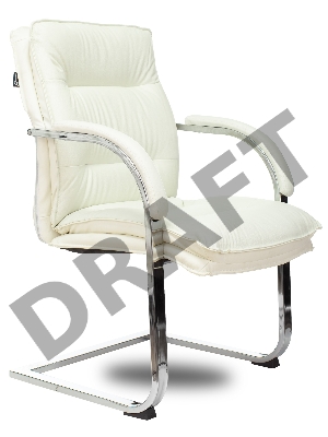 Кресло Бюрократ T-9927SL-LOW-V слоновая кость кожа низк.спин. полозья металл хром