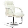 Кресло Бюрократ T-9927SL-LOW-V слоновая кость кожа низк.спин. полозья металл хром