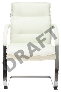 Кресло Бюрократ T-9927SL-LOW-V слоновая кость кожа низк.спин. полозья металл хром