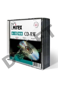 Диск CD-RW Mirex 700 Mb, 12х, Slim Case (5), (5/200)