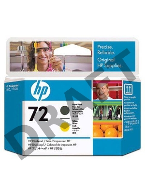 Картридж струйный HP №72 C9384A черный матовый/желтый печатающая головка для HP DJ T1100/T610