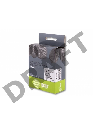 Лента Cactus CS-TZ251 для печати наклеек в устройствах Brother P-touch черный на белом 24мм х 8м