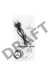 Кабель питания для ноутбуков, аудио/видео техники Gembird PC-184/2-0.5М, 0.5м, 2-pin, черный, пакет    