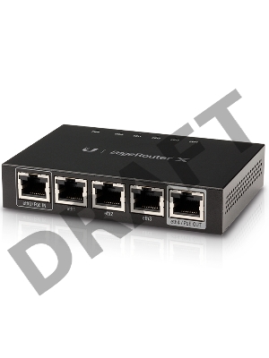 Маршрутизатор [ER-X-EU] Ubiquiti EdgeRouter X 5x Ethernet, раздача PoE, 880 МГц