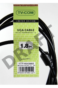 Кабель соединительный SVGA (15M/M) 1,8m 2 фильтра TV-COM <QCG120H-1.8M>