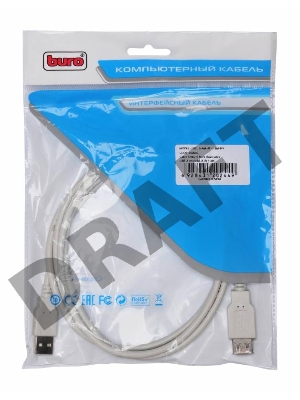 Кабель-удлинитель USB2.0 Buro Reversible USB A (m)/USB A (f) 1.8м 