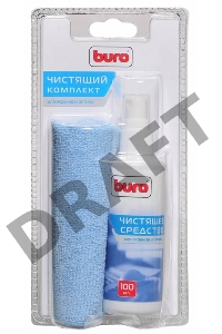 Чистящий набор (салфетки + гель) Buro BU-S/MF (салфетка и спрей) для экранов и оптики блистер 100мл