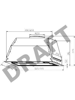 Вытяжка встраиваемая Lex GS Bloc P 600 IV LIGHT слоновая кость управление: кнопочное (1 мотор)